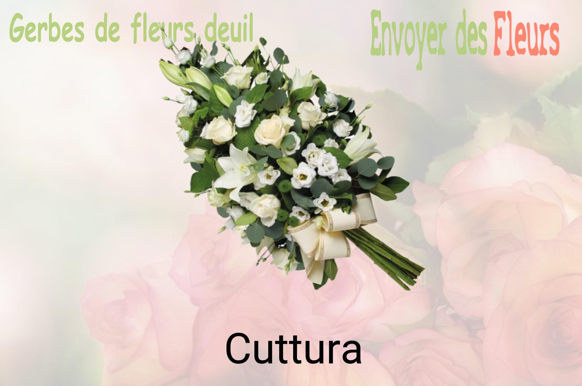 Gerbe de fleurs de deuil livrée à Cuttura